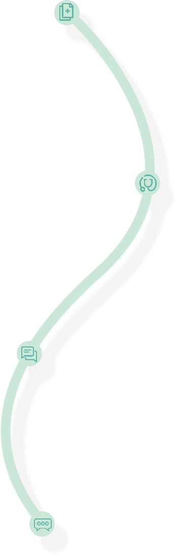 Illustration of Med Mend service process for healthcare management.